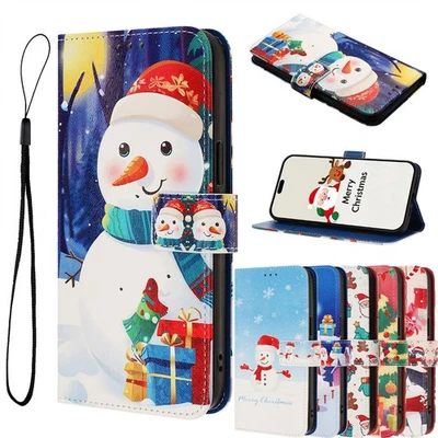 Christmas Painted Wallet Case Phone Cover for Huawei Honor 400 300 200 90 80 70 - Image 1 of 4