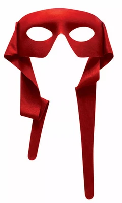 Red Cloth Masked Man Super Hero Bandit Eye Mask Adult Costume Accessory One Size - Image 1 of 4