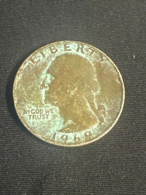 1968 25c Quarter Improperly Annealed Error Annealing Black Copper Toned - Image 1 of 3