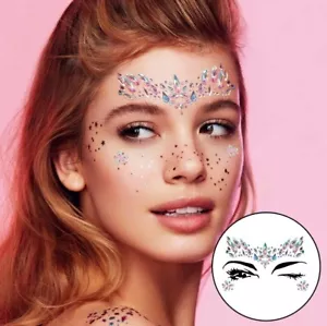Gemas faciales, 10 juegos joyas de sirena festival pedrería ojos rave cuerpo ajuste bindi - Imagen 1 de 9