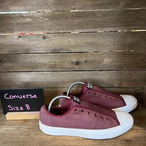 Womens Converse All Star Burgundy Slip On Laceless Sneakers Shoes Size 10 M GUC