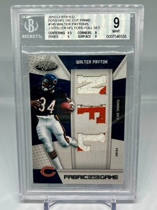 2010 Certified Walter Payton Prime J Stoller FOTG Game Used Patch /5 BGS 9 Bears