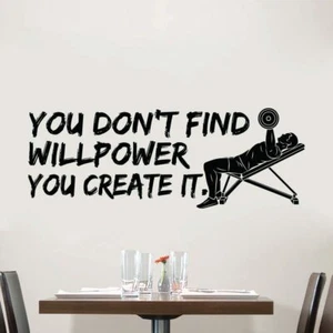 Power Workout Exercise Quote Vinyl Art Sticker Home Room Gym Wall Decal Decor - Picture 1 of 5