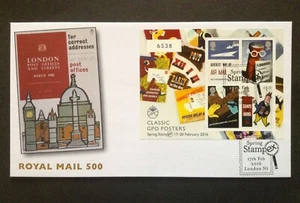 GB Buckingham 2016 Royal Mail 500 M/Sheet on First Day Cover, Spring Stampex N1 - Picture 1 of 2