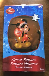 Disney Mickey Mouse Christmas Lighted Sculpture 15 Inches In Box Tested - Picture 1 of 4