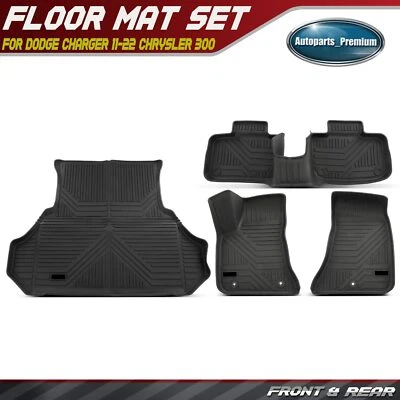 4 шт передних и задних черных напольных ковриков вкладыши для Dodge Charger 11-22 Chrysler 300 - Изображение 1 из 4