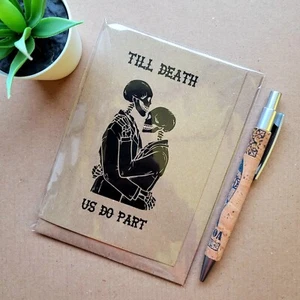 Tarjeta de aniversario gótica de San Valentín - Till Death us do Part Skeletons - Imagen 1 de 3