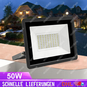 50W LED Fluter Strahler Scheinwerfer Baustrahler Außenleuchte Garten IP65 DE