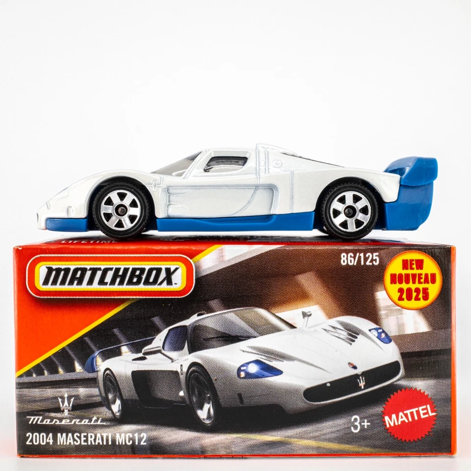 2025 Matchbox Power Grabs #86 2004 Maserati MC12 FUJI WHITE | BLUE | FSB - Image 1 of 1
