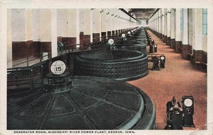 KEOKUK IA MISSISSIPPI CENTRAL ELÉCTRICA SALA GENERADOR AÑOS 20 POSTAL VINTAGE 091025 U - Imagen 1 de 2