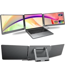 KPKUE X90A Laptop Screen Extender 14" 1080P FHD Dual Portable Monitor Laptop - Picture 1 of 8
