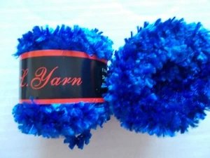 LL Yarn filato per ciglia boa ingombrante, blu brillante, lotto di 2 (24 metri ciascuno) - Foto 1 di 2