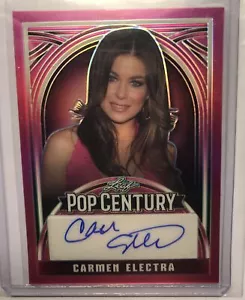 2024 Leaf Pop Century Carmen Electra Pink Prismatic Auto Autograph #3/7 - Picture 1 of 2