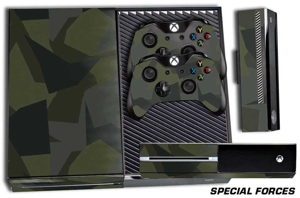 Skin for XBOX ONE 1 Console 2 Controller Graphics Sticker Wraps Decal FORCES GRN - Image 1 of 1