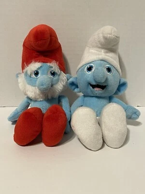 Papa & Clumsy Smurf Plush Lot Of 2 Kellytoy 2013 - Image 1 of 4