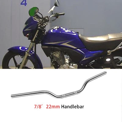 Motorcycle 7/8" 22mm Chrome Tracker Handlebar Drag Bars For Yamaha Ybr 125 - Изображение 1 из 4