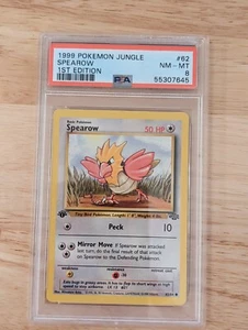 1999 Pokemon Jungle 62 Spearow 1st Edition PSA 8 NM-MT - Picture 1 of 3