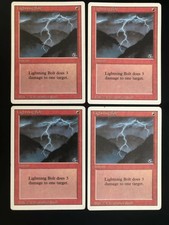 MTG | 4 x Lightning Bolt | Revised Edition | Magic the Gathering