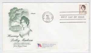 TurtlesTradingPost- Dolley Madison- 1980 - FDC #1822 Artmaster Cachet - Picture 1 of 1