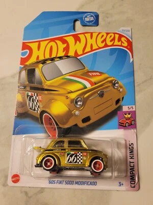 2024 Hot Wheels '60s Fiat 500D Modificado SUPER Treasure Hunt (with Protector) - Image 1 of 4