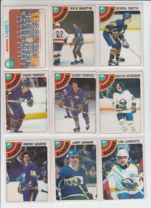 78/79 OPC Buffalo Sabres w/RCs + Insert (18 Cards) Martin Smith RC Seiling RC + - Bild 1 von 4