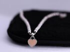 Authentic Silver bracelet Return to Tiffany Pink Heart  (AMP71)