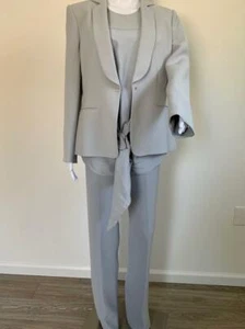 Chaqueta de Seda Gris Paloma GIORGIO ARMANI + SL Bufanda Acento Blusa DÚO NUEVO CON ETIQUETAS $3850 US88 - Imagen 1 de 5