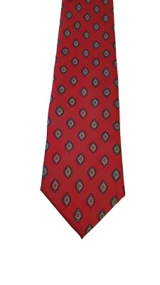 Corbata Cromwell & Stokes Lujo Hecha en Italia 100% Seda Roja Hecha a Mano para Hombres Negocios Foto 1 de 4