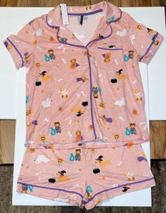 Jaclyn Intimates Medium NWT Shorts + Top Pajama Set Dogs Halloween Costumes Pink - Picture 1 of 14