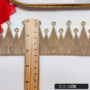 3 Yards Rose Gold / Silver Crown Design Lace Trim for Skirts, Headbands, Veils - Picture 1 of 10