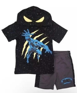Marvel Black Panther Boys Cosplay Hooded Top & Short Set. Size 6 - Picture 1 of 1