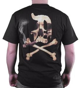 Dissizit! Mens Blunted English D x Bones Blunt Smoking Black T-Shirt Slick LA - Picture 1 of 5