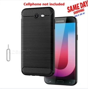 Brand New Carbon Fiber Textured Soft TPU Armor Case for Galaxy J7 Sky Pro S727VL - Picture 1 of 3