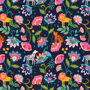 Tela 100 % algodón Fat Quarter Dashwood Studios Indian Summer Lion Tiger Zebra - Imagen 1 de 3