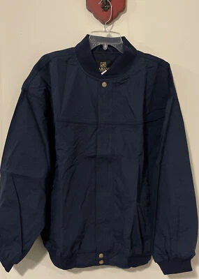 Haband Mens Large Blue Zip-Up Bomber Jacket W/Zip Pockets NEW! M001 - Image 1 of 4