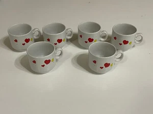 6 tazas de café espresso turco Ceram rojo amarillo corazón de amor apilables - Imagen 1 de 10