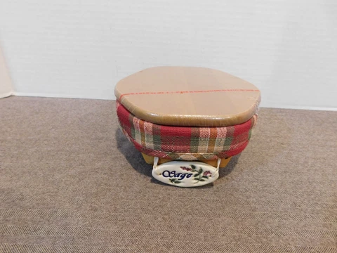 Longaberger 2003 Sage Basket- Protector, Liner, New Lid and Tie on Cover