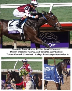 COLOR PHOTO THORPEDO ANNA BREEDERS CUP DISTAFF COLLAGE winner #2 - Picture 1 of 1