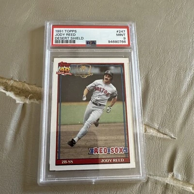 1991 TOPPS DESERT SHIELD #247 JODY REED PSA 9 RED SOX - Image 1 of 2