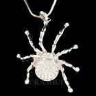 ~Black Widow Spider Tarantula made with Swarovski Crystal Halloween Necklace New