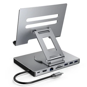 9-In-1-USB-C-Hub mit 360° Drehbarem Ständer, -Kompatibel, 4K60Hz PD 100 W, 2314 - Afbeelding 1 van 10