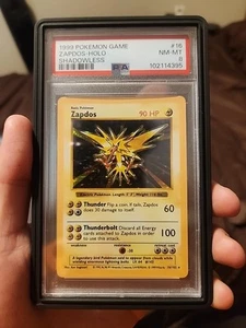 1999 Pokemon Base Set Shadowless Holo Zapdos #16 PSA 8 NM-MT - Picture 1 of 2