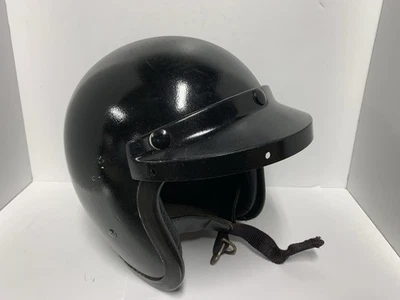 Capacete de motocicleta vintage anos 60 BELL-TOPTEX rosto aberto, tamanho 7, preto, praia longa - Imagem 1 de 4