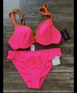 kate spade New York Women's U-Wire Pink  Swim Bikini Top Swimsuit Size Medium - Picture 1 of 11