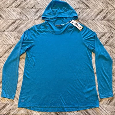 NWT Smartwool Top Womens XL Blue Hoodie T-Shirt Active Yoga Athleisure Running - Image 1 of 4