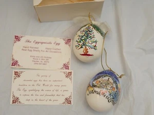 The Eggsquisite Egg, Handpainted Egg Ornaments, 2 pack - Picture 1 of 1