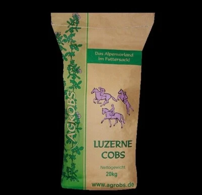 Agrobs PRE ALPIN Luzernecobs 20 kg Pferdefutter Alfalfa Kraftfutter Energie