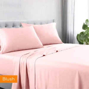 1200tc hotel quality cotton rich sheet set king single blush - Picture 1 of 1