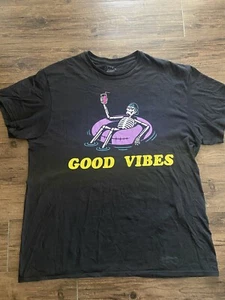 Call Your Mother T-Shirt Good Vibes Skeleton Dude Character in Floatie, Size L - Picture 1 of 4