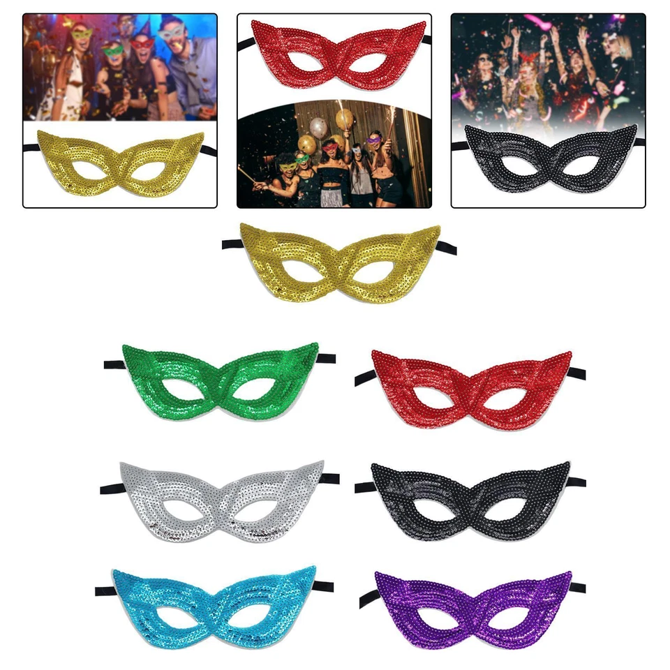 Mardi Gras Maskerade Maske Pailletten Party Masken halbe Abdeckung für - Bild 1 von 1